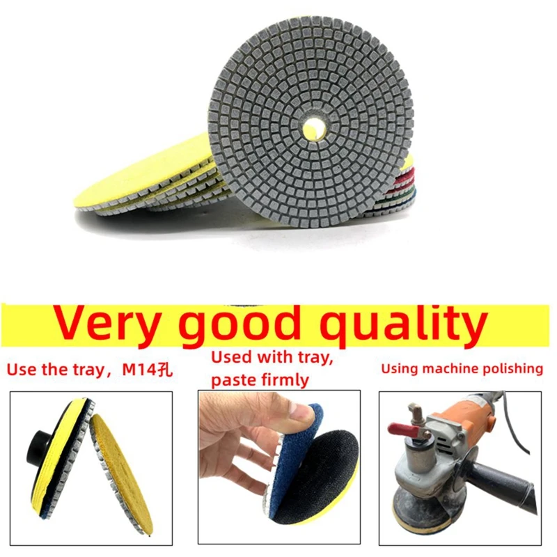 5Inch 125mm Dry/Wet Diamond Polishing Pads Flexible Grinding Disc For Granite Marble Concrete Stone Sanding Discs Grinding Tools