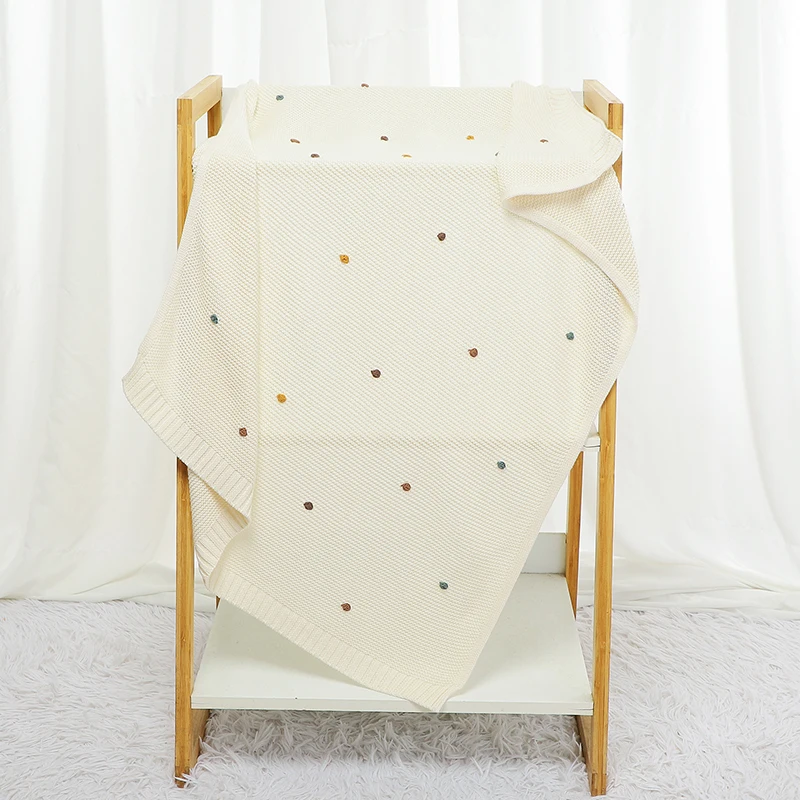 Polk dots Muslin Baby Swaddle Blankets Breathable Infant Cotton Security Blankets Soft Toddler Receiving Blankets