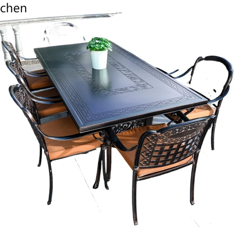 

YFY outdoor cast aluminum tables and chairs garden leisure tables and chairs outdoor open-air terrace European chairs