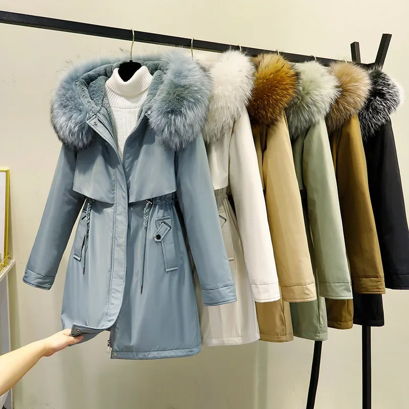 Winter New Women Cotton Topcoat Medium Long Loose Hooded Large Women Down Cotton Parka Warm Girls Student Coat