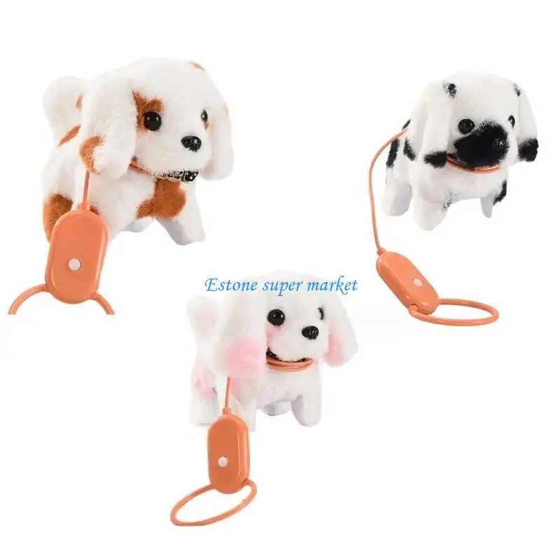 090B Pincetto peluche giocattolo per il bambino Impara a strisciare il cani guinzaglio interattivo per animali domestici e per
