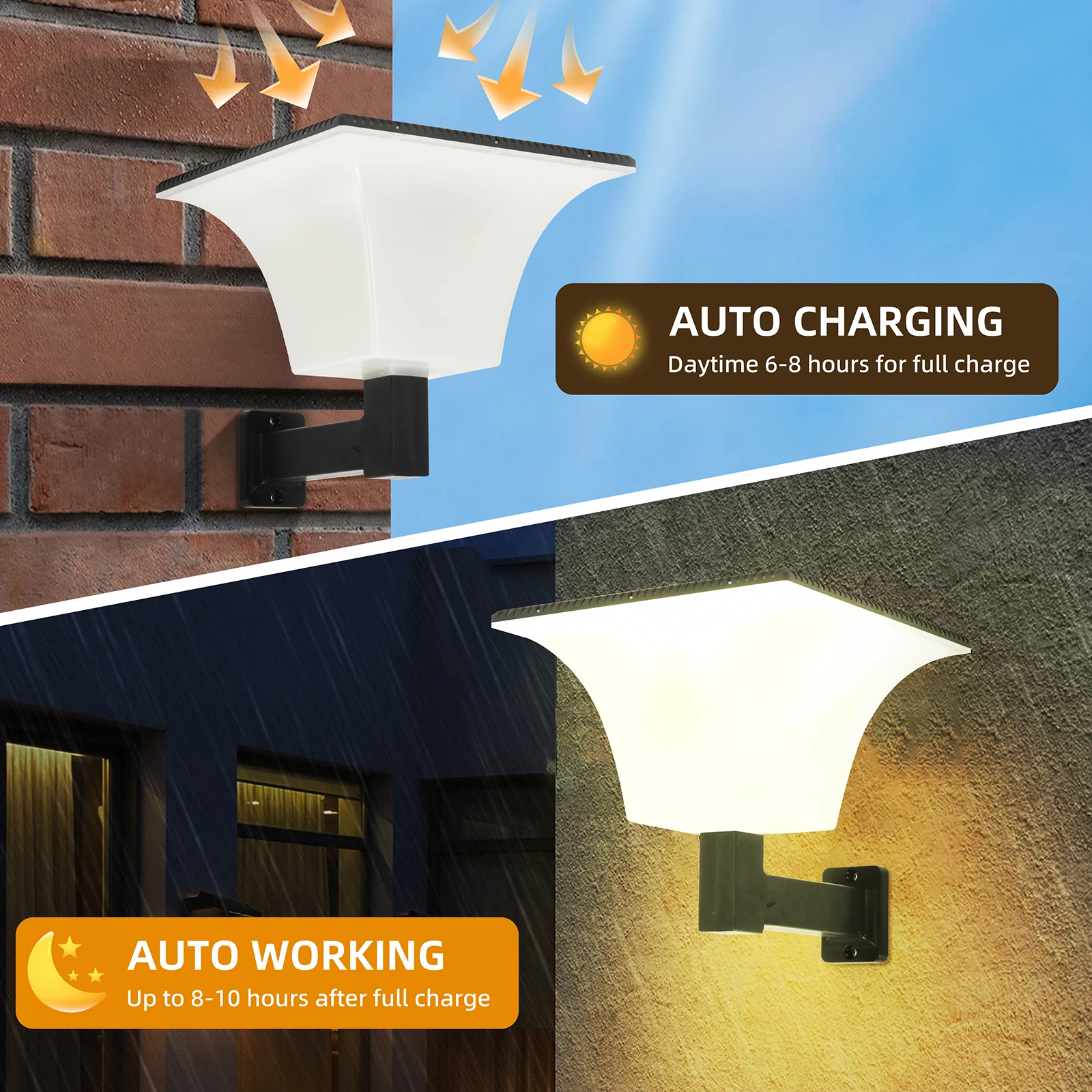 Luci a LED da parete solare con sensore radar Luce solare impermeabile per esterni Stigma Luce per portico esterno per illuminazione d'ingresso del garage