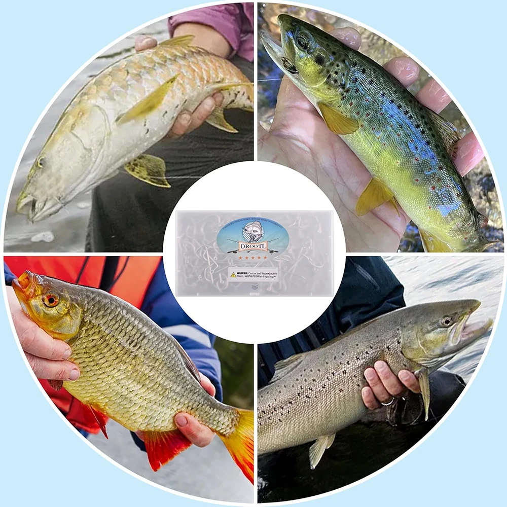 خطافات هزازة دودة طويلة الساق ، خطاف هزازة دائري 90 درجة لباس وسلمون السلمون المرقط ، 50 * ، Aberdeen