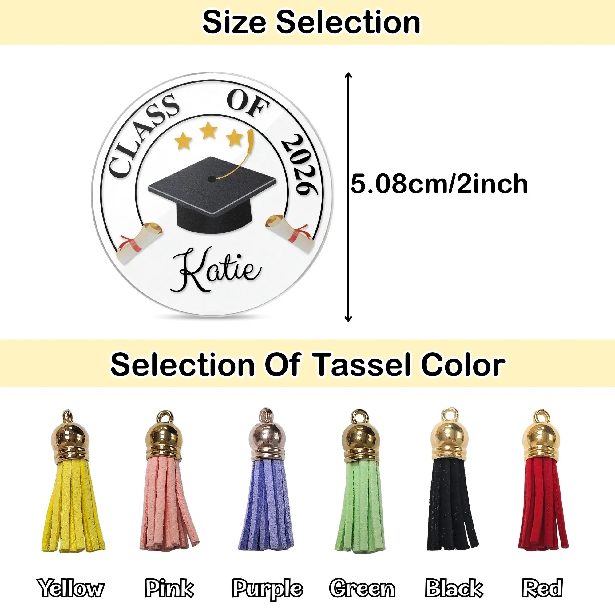 Custom Name Keychain, Graduation Gift