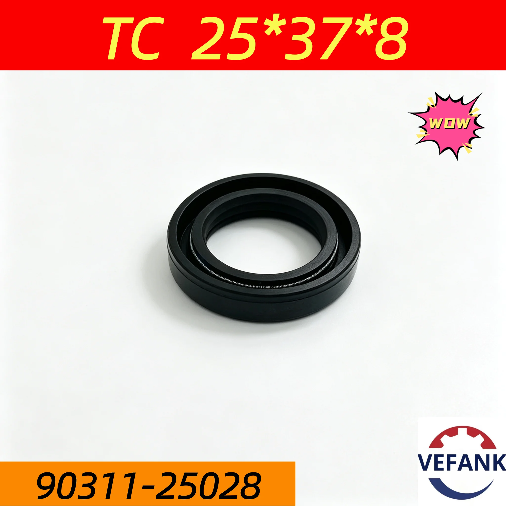 Oil seal TC 25*37*8 R-right helix, ACM AH1302-H0, front differential of Toyota, OEM 90311-25028