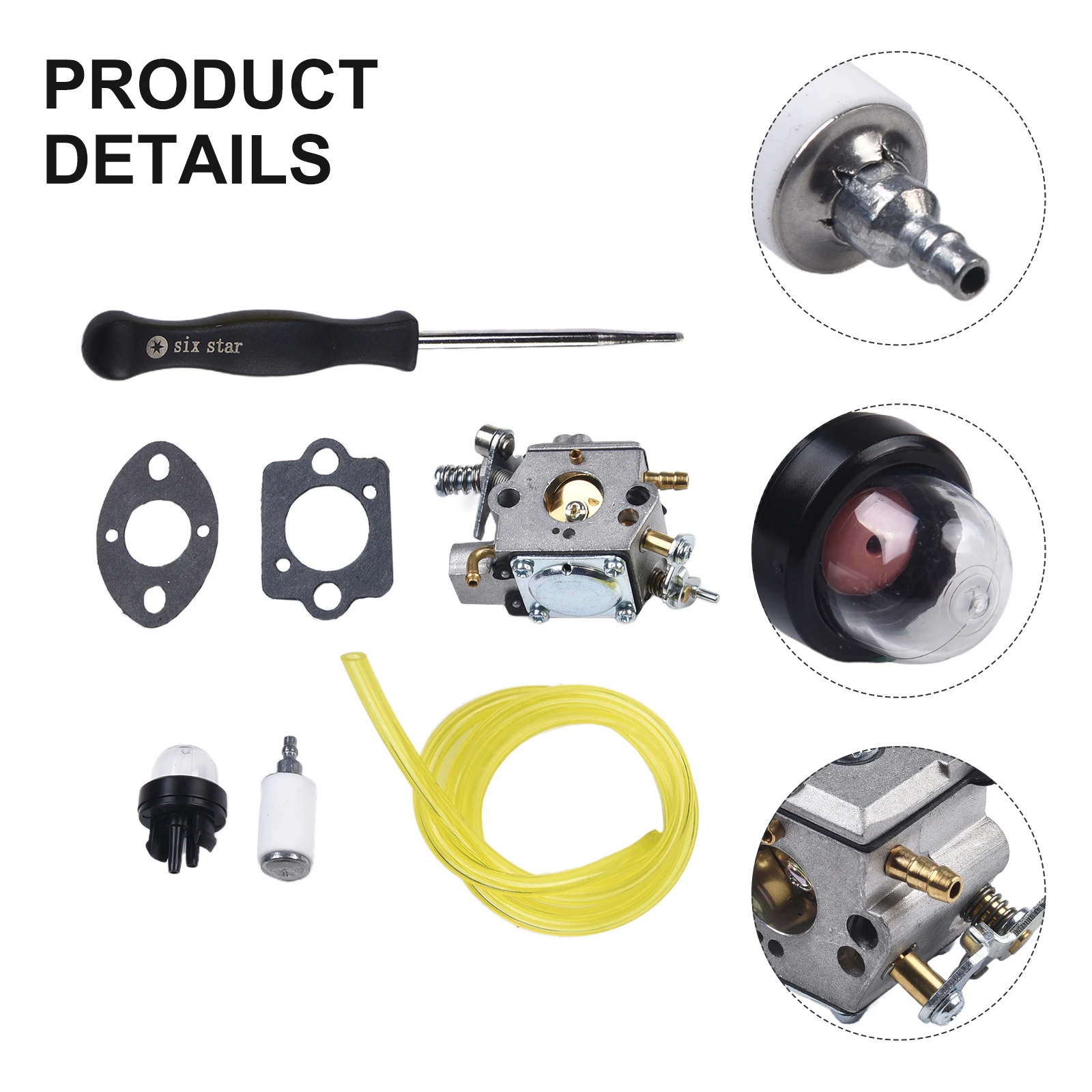 1set 584901401 Carburetor Kit With Fuel for primer Bulb For 525L 525LS Trimmer for carb Metal Garden Tools Accessories