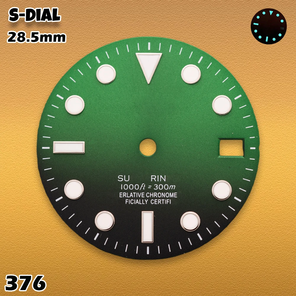 SEI S Logo 28.5mm SUB Gradient Dial NH35/NH36/4R/7S Movements Ice Blue Luminous BGW9 Watches for men Watch Modification - view 4
