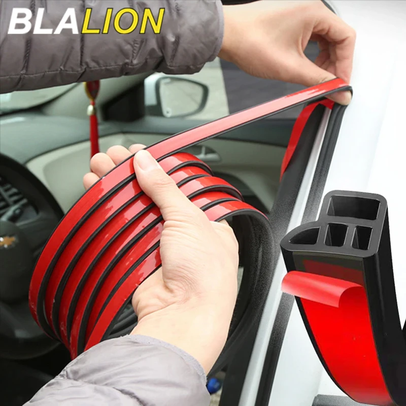 BLALION 25m Car Rubber Seal Strip L-type Double Layer Sealing Adhesive Stickers Noise Insulation Weatherstrip for Car Door Trunk
