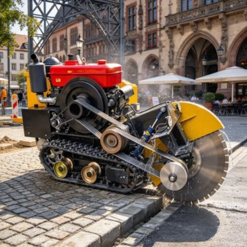 37KW Electric Tracked Diamond Wire Saw Machine Remote Control Road Cutting Equipment Concrete Demolition Asphalt Bridge