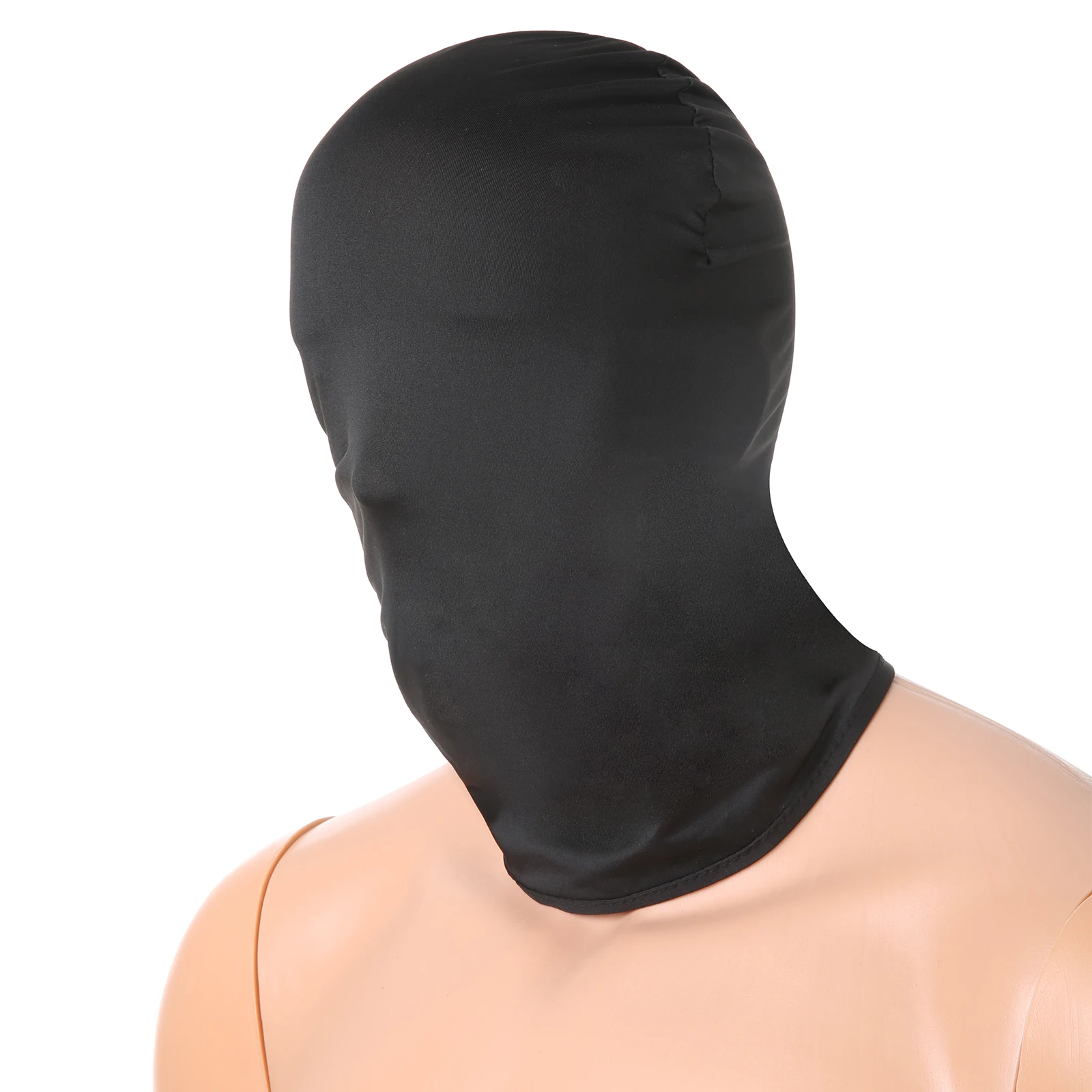 Black Full Face Head Cover Hat Men Cs Balaclava Cap No Hole Ice Silk See-through Halloween Mask Sun Protection Headgear