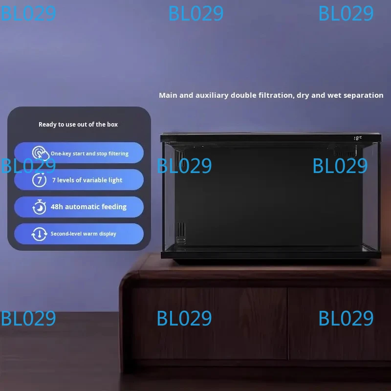 

Умный настольный аквариум из ультрабелого стекла, небольшой бытовой экологический самообработанный встроенный резервуар