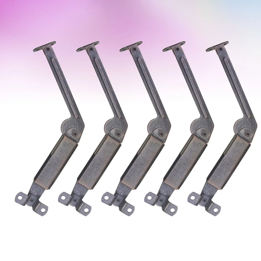 

5pcs Safety Curved Handle Support Durable Spring Arm For Cabinet Wood Box Smooth Surface Long Lasting Hardware Hinge Fitting