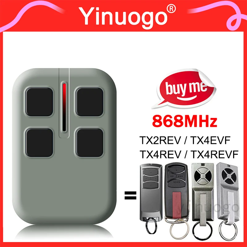 

For 868MHz TX4EVF TX2REV TX4REV TX4REVF Gate Remote Control Garage Door Opener Hand Transmitter Key