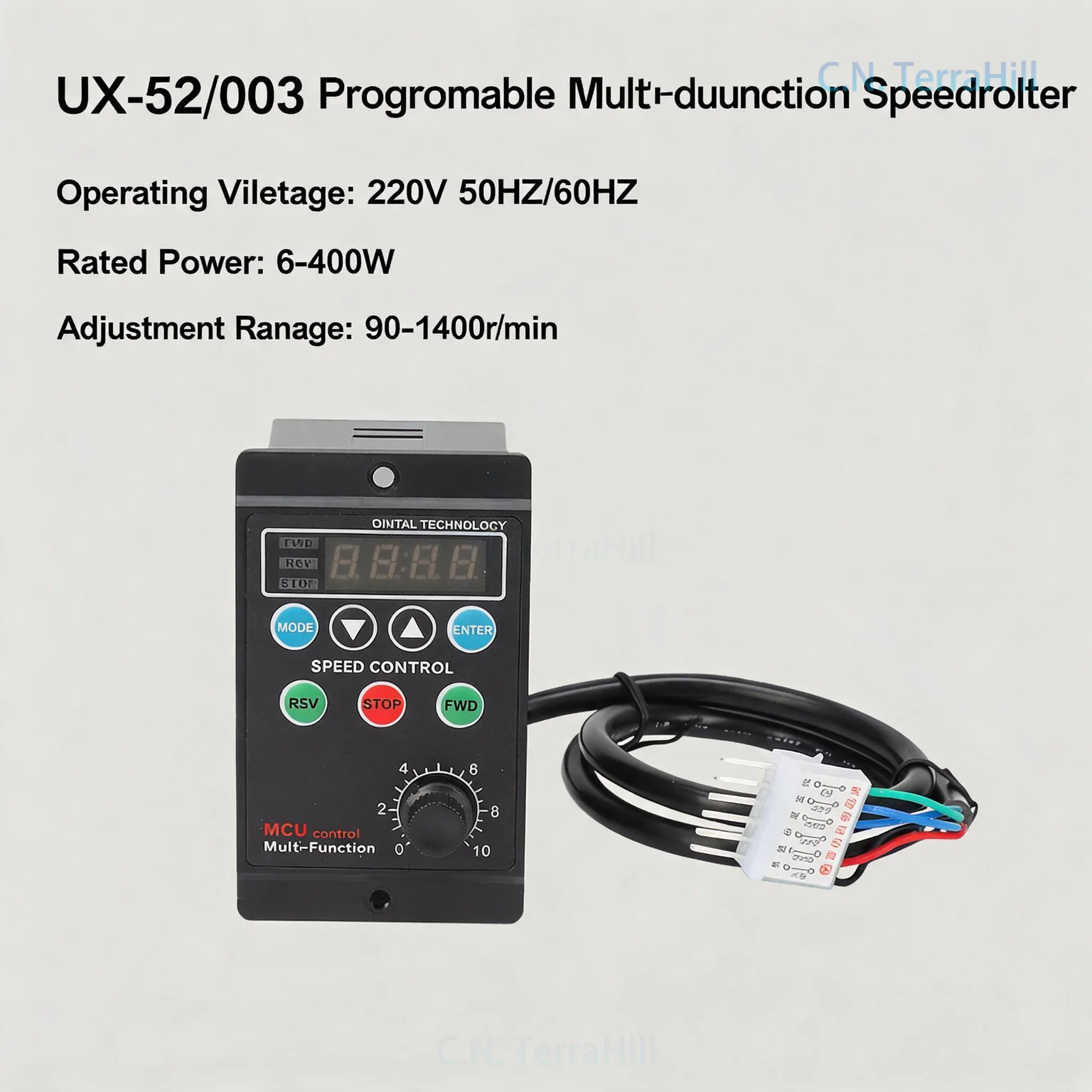 220V AC Asynchronous Motor Speed Controller, Variable Speed Control Switch, Programmable Electronic Regulator for Industrial