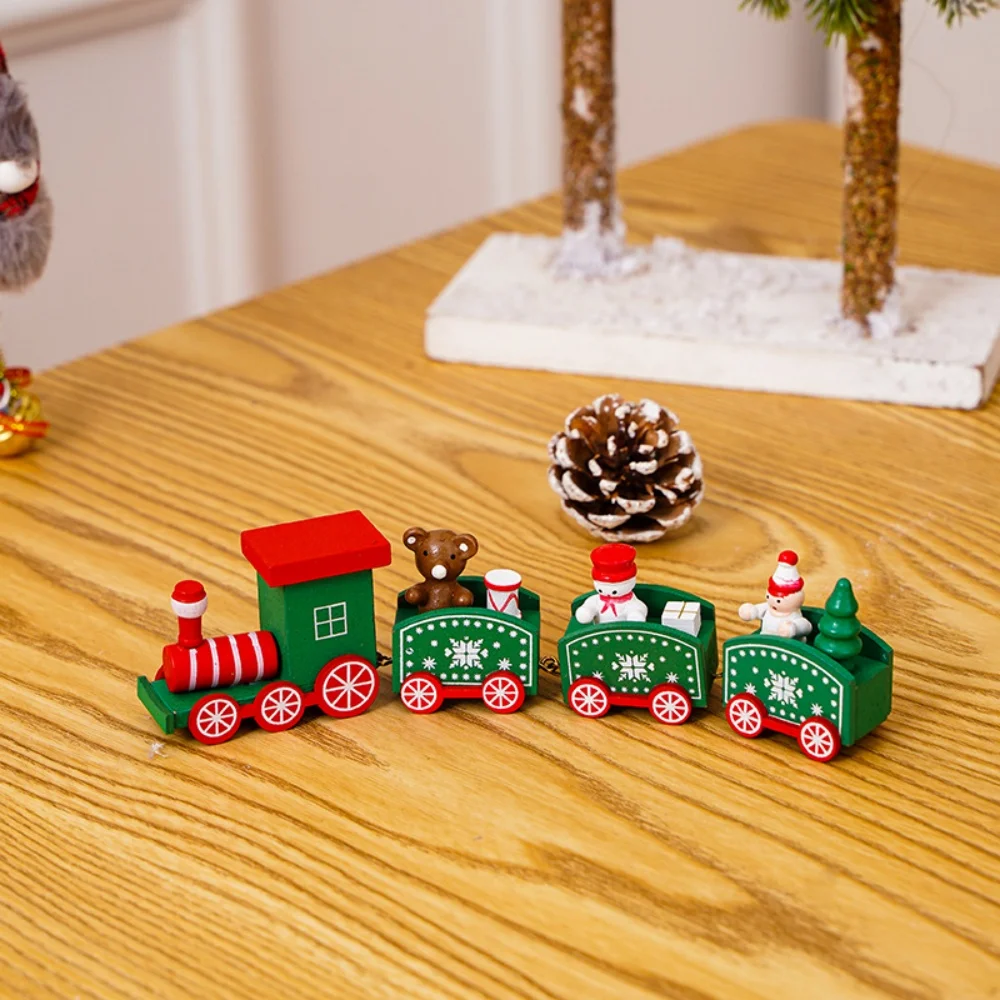 1pc Wooden Train Merry Christmas DIY Decorations For Home Ornament Xmas Holiday Gifts Happy New Year Decor for Home Tabletop