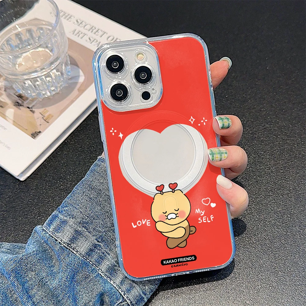 Cute K-KAKAO F-FRIENDS Magnetic Phone Case for iPhone 17 16 15 14 13 12 11 8 7 Air Plus Pro Max X XR XSMax Soft Clear Tpu Cover