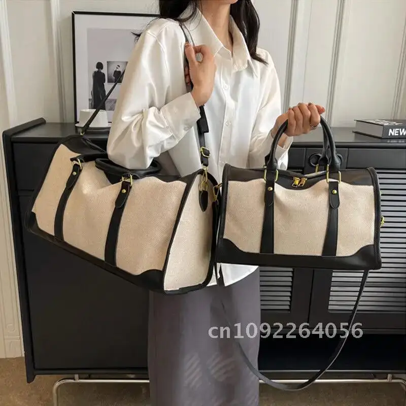 ISKYBOB 女性収納旅行ハンドバッグヴィンテージフィットネス荷物バッグ PU クロスボディナイロンレザー 2023 ショルダーバッグバッグシングル大