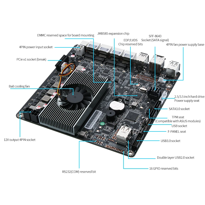 Imagem -05 - Itx-motherboard I3-n305 N100 Motherboard 6-bay dc Power 2x2 Nvme 6x Sata3. Pcie x1 4x I226-v 25g Lan Ddr5