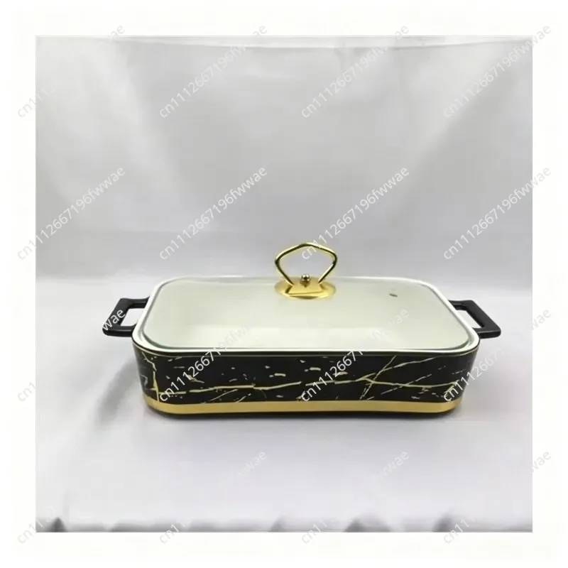 Candle Heating Double Ear Ceramic Pot Baking Tray Soup Pot Tableware Catering Dry Fruit Plate