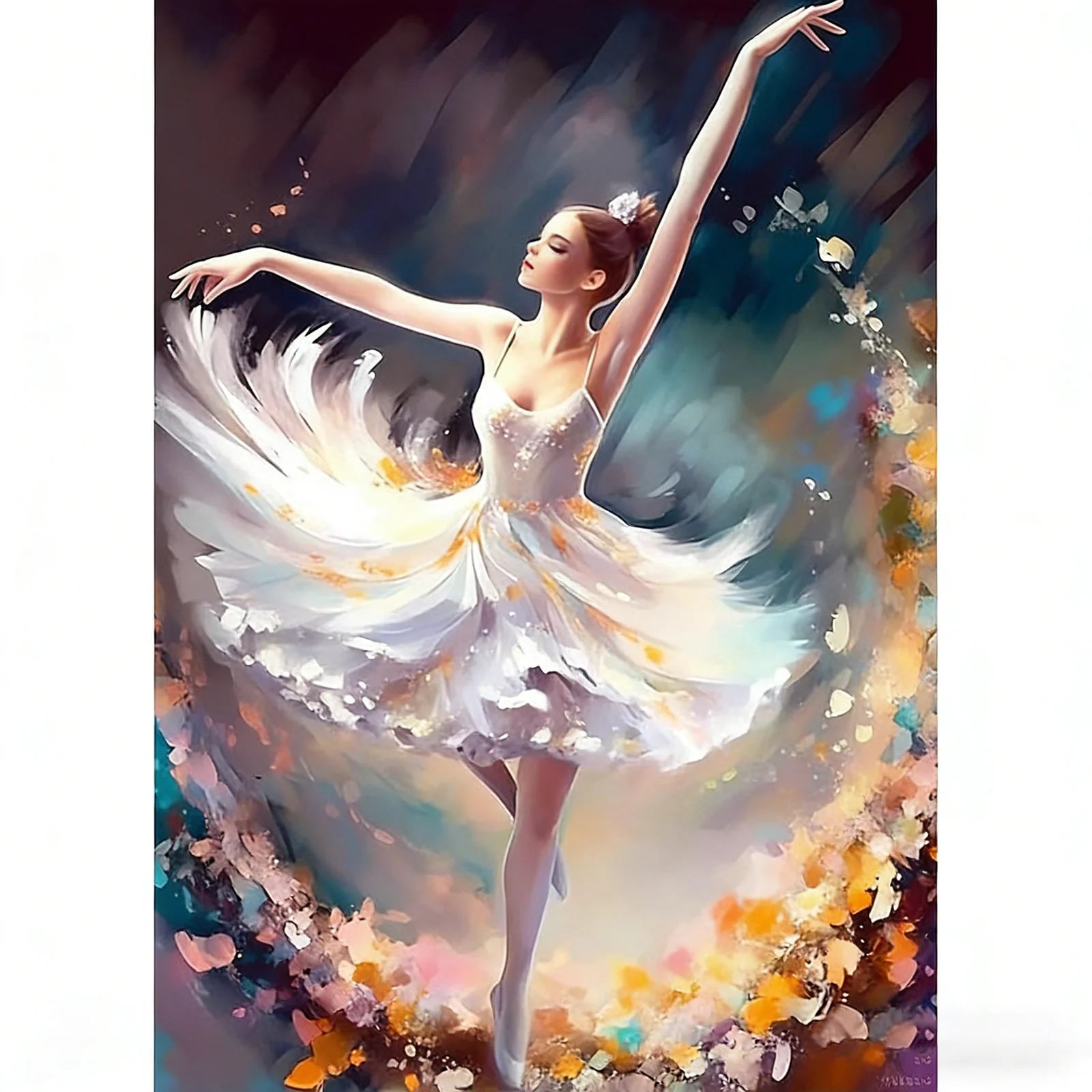 

5D DIY Diamond Painting Kits Elegant Ballerina, Ballet Dancer Rhinestone Diamond Art, Creative Handmade Gift for Women