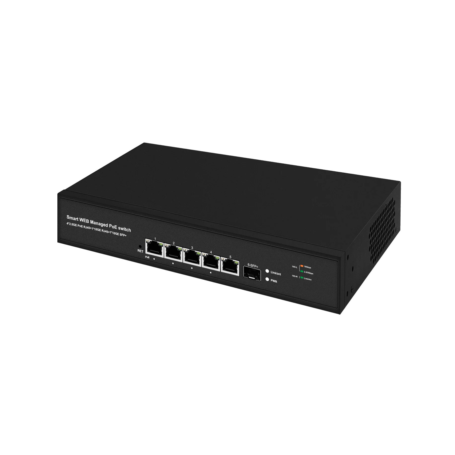 Full 10Gbe 5 ports POE or non lite smart managed switch with 1*10G SFP Uplink