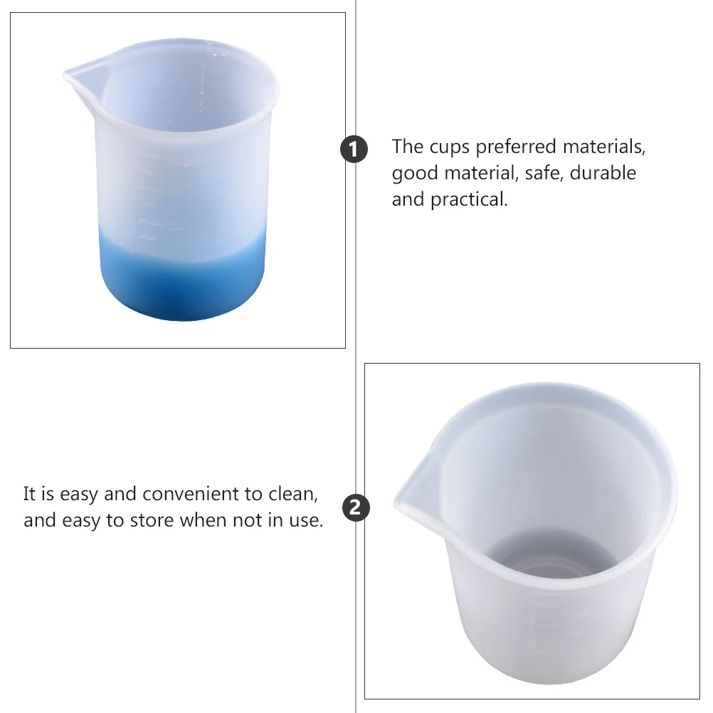 

Silicone Measuring Cup with Scale Transparent Durable Practical for DIY Epoxy Resin Mixing Tools Silicone Measuring Cup