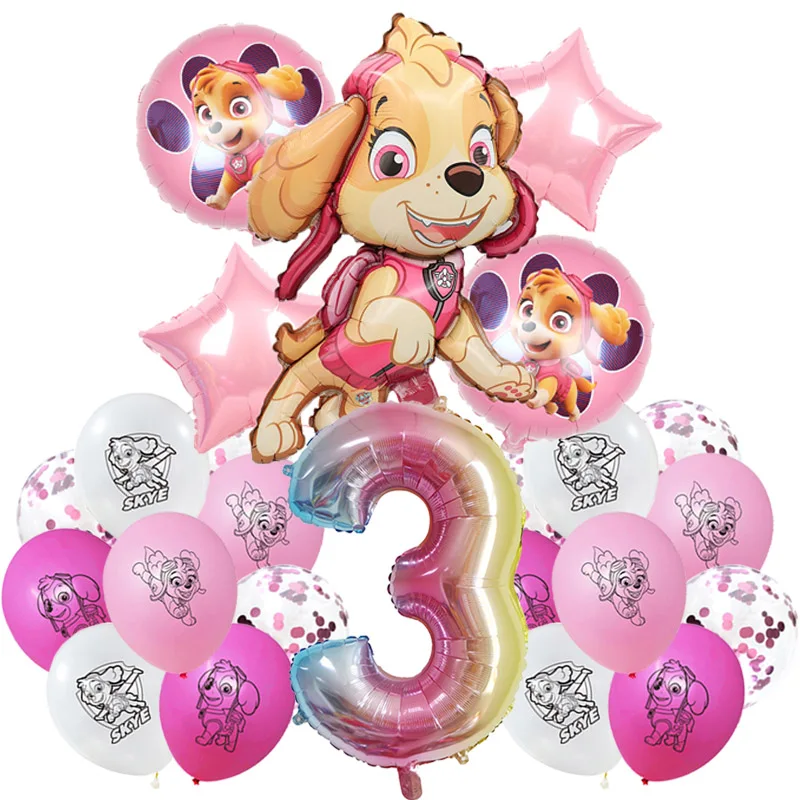 PAW Patrol Dog Balloons Set Cartoon Animation Birthday Balloons Disposable tableware Cute Dog Claw Party Decoration Supplies