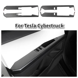 Car Door Decorative Strip for Tesla Cybertruck 2025 ABS Carbon Fiber Front Rear Door Armrest Overlays Covers Car Accessories