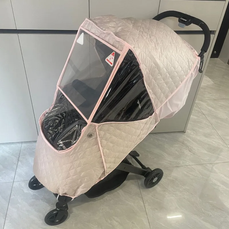 Universal Stroller Weather Cover Windproof Rain Shield Winter Warm Protection Baby Carrier Canopy