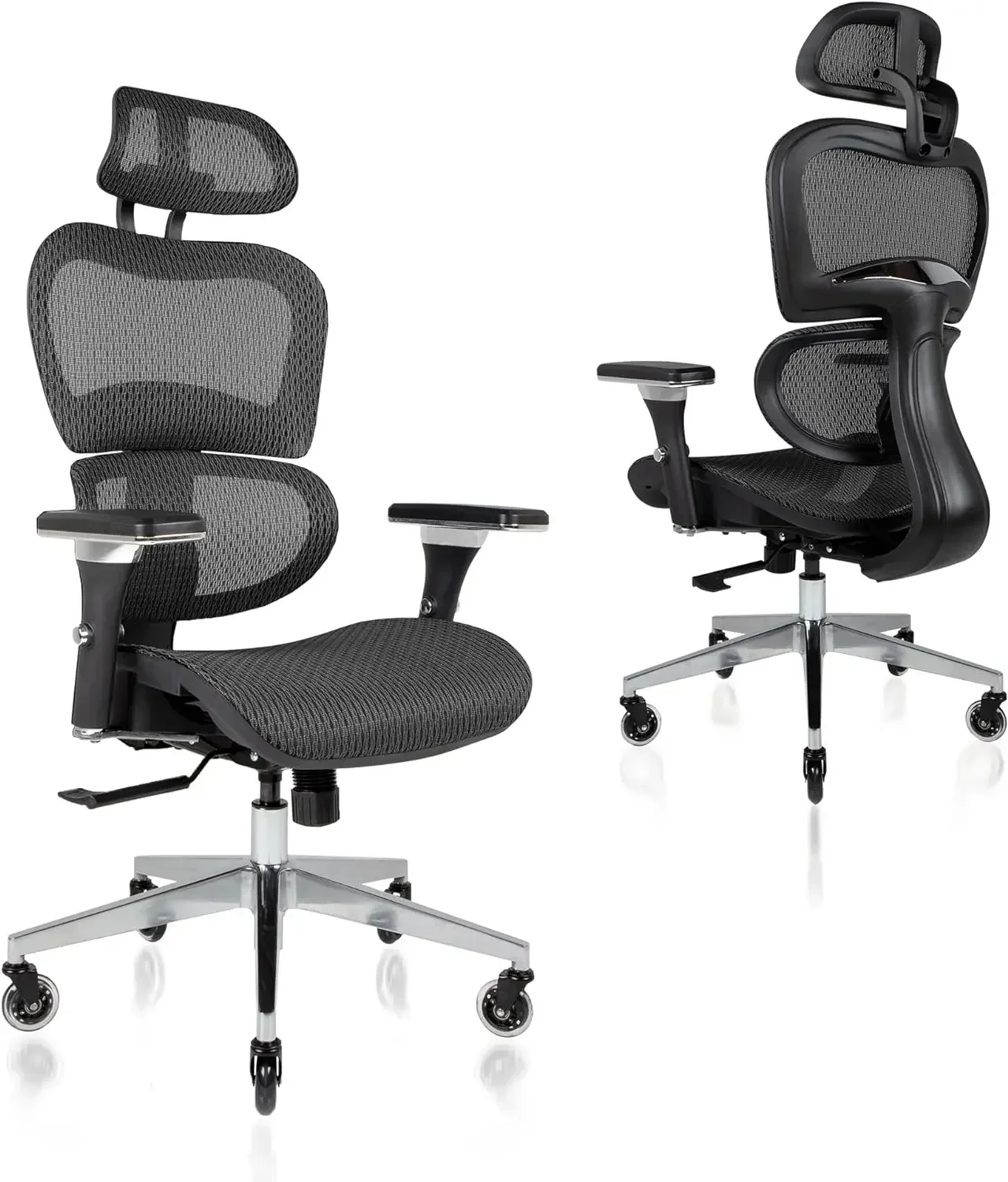 

For 3D Ergonomic Office Chair - Rolling Desk With 4D Adjustable Armrest Chairs Executive Swivel (Blue) Furniture