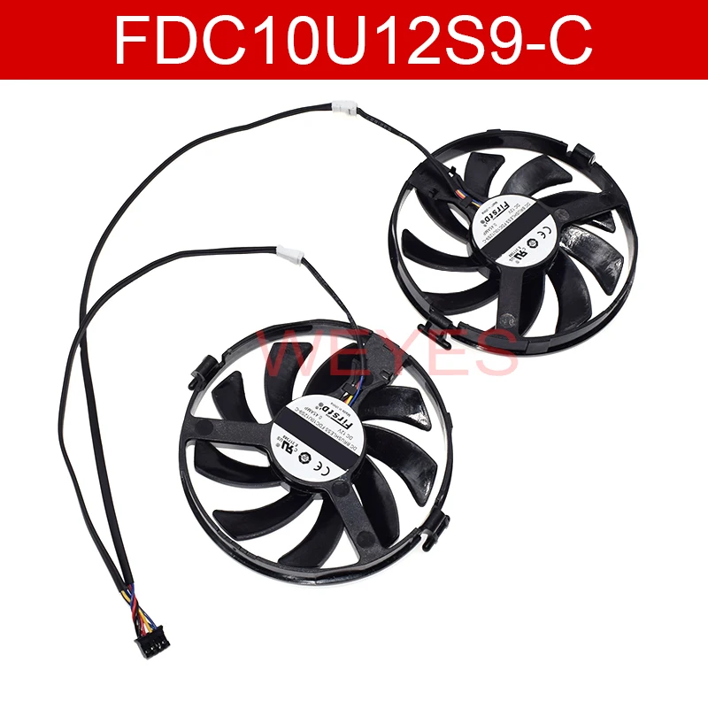 FDC10U12S9-C  DC 12V  0.45A 4Pins For XFX RX460 RX560 Graphics Card Cooling Fans A Pair NEW