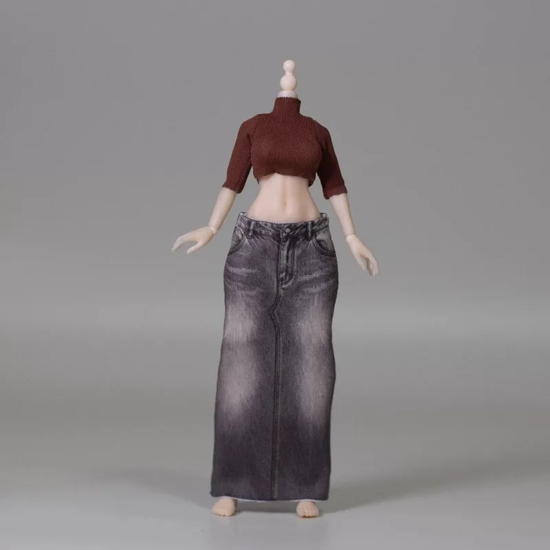 1/12 Maßstab Actionfiguren-Kostümset, elastisches T-Shirt mit halben Ärmeln, langer Rock für 6'' TBL ANT SHF Schneckenmuschel-Puppe, Dekoration – Detail 9
