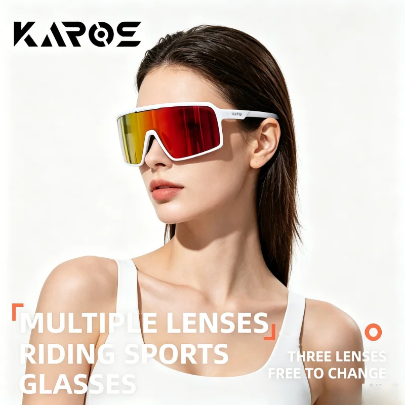 

KAROS 3lens UV400 Polarized Sports Sunglasses Windproof Glasses for Fishing Cycling Hiking Running Golf Camping Hunting Driving