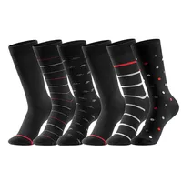 6 Pairs High Quality Business Men Socks Cotton Casual Soft Compression Fashion Design Brand Male's Black Plus Size Dress Sock