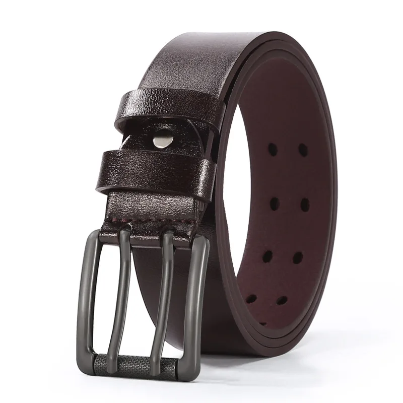 Nieuwe Mannen Dubbele Rij Naald Gesp Riem Vintage Toevallige Riemen Voor Mannen Luxe Designer Riem