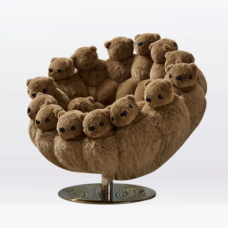 

Designer Single Lounge Chair Internet celebrity Creative Personality Art Doll Animal Fabric Lazy Sofa Chair Brown