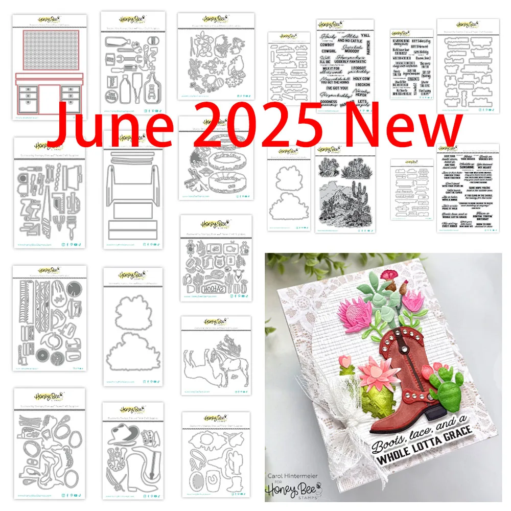 

Blooms Saddle up Pegboard Desk Tool Box Add-On Dies 2025 New Honey Bee Dies Stamps Set Handmade DIY Scrapbook Card Work Stencils