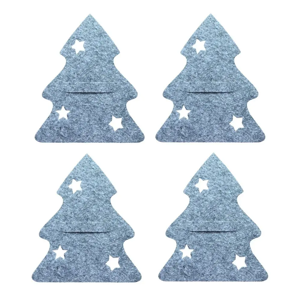 Household Santa Claus Xmas Tree Cutlery Pocket Cutlery Bag Tableware Organizer Christmas Knife Fork Holder Table Decorations