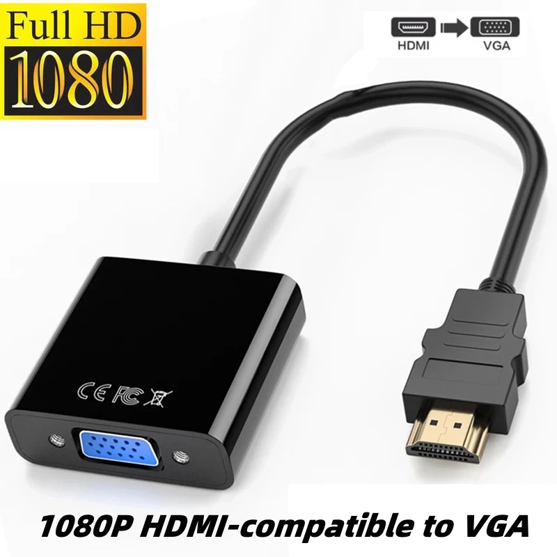 For Pc Laptop TV HD 1080P HDMl-compatible Male To VGA Female Cable Digital To Analog Converter Adapter