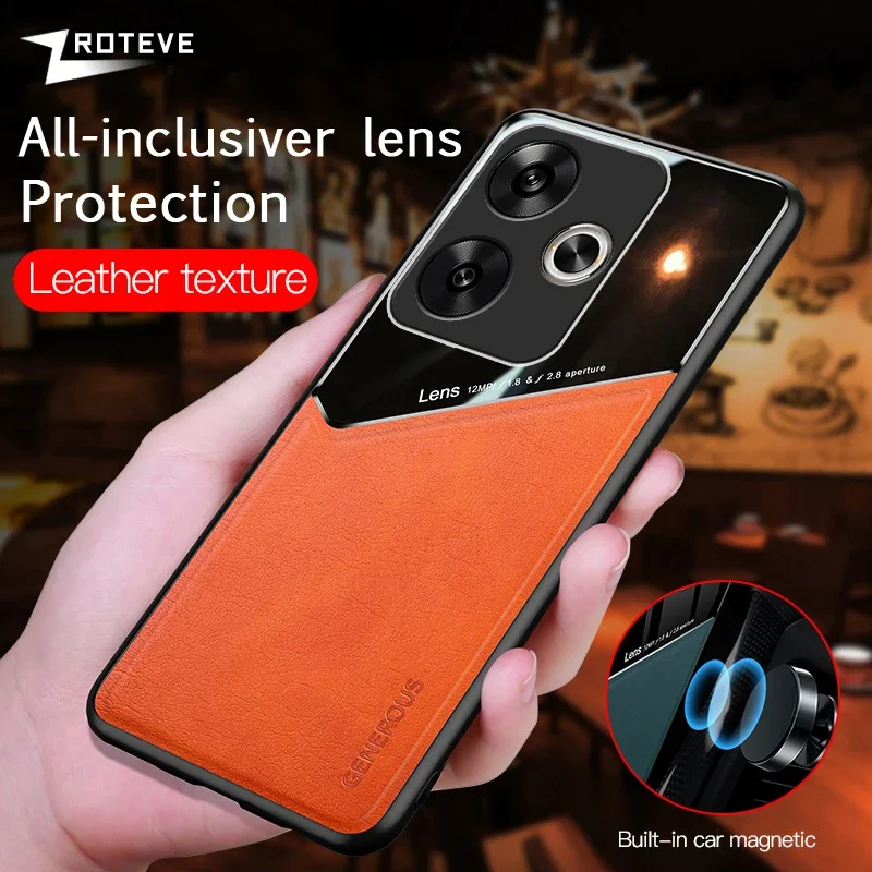 For PocoF6 Case ZROTEVE Leather Texture Soft Frame PC Cover For Xiaomi POCO F6 F5 Pro Xiomi Pocophone F3 F4 PocoF5 Phone Cases