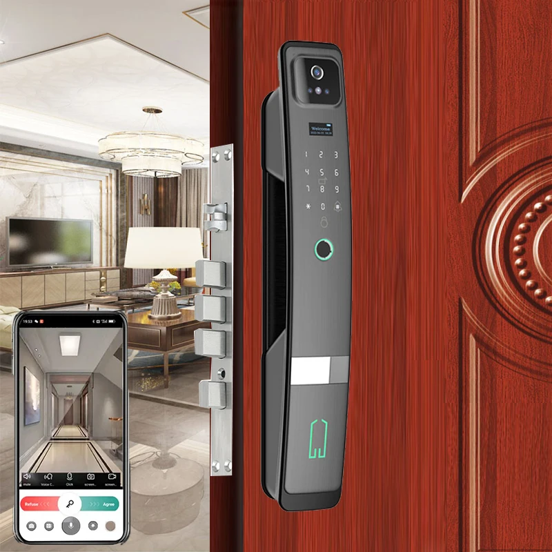 Home Security WIFI Face ID Smart Door Lock with Camera Fingerprint Doorbell