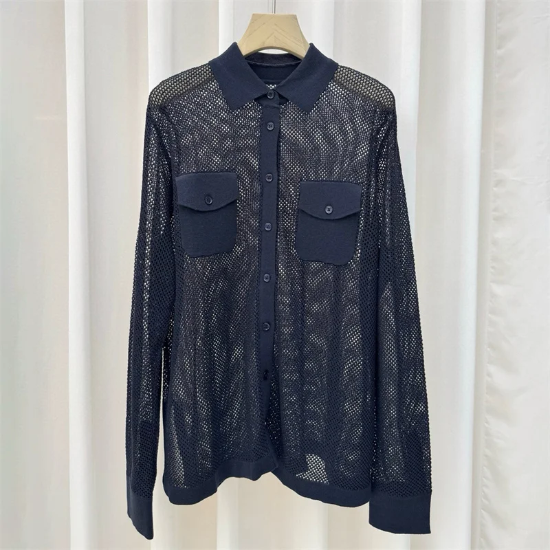 Strickjacke für Damen. Neues, elastisches, gestricktes, schmal geschnittenes Revers-Langarmoberteil für den Herbst 2022, dünner Y2K-Mantel aus Leinenmischung