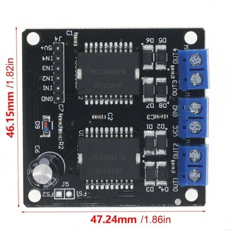 

Y88B MC33886 6.5V-24V 5A S Драйвер двигателя Модуль движения двигателя Модуль 4 канал