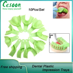 10Pcs/Set Plastic Dental Impression Tray Without Mesh Perforated Teeth Whitening Autoclave Durable Oral Materials Tooth Holder