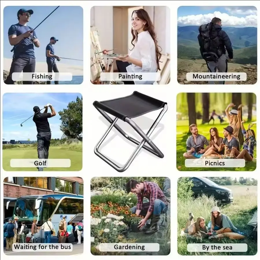 1 Stück Camping-Angelstuhl, ein leichter und praktischer Stuhl mit halbgefaltetem Design für einfachere Aufbewahrung – Detail 4