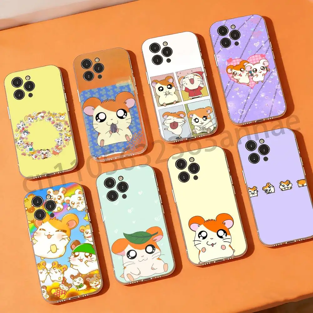 

CUTE Cartoon Hamtaro Kawaii Little Hamster Phone Case for iPhone 11Pro 13 12 11 Pro Max 16e 17 Air 16 15 14 Plus 11ProMax