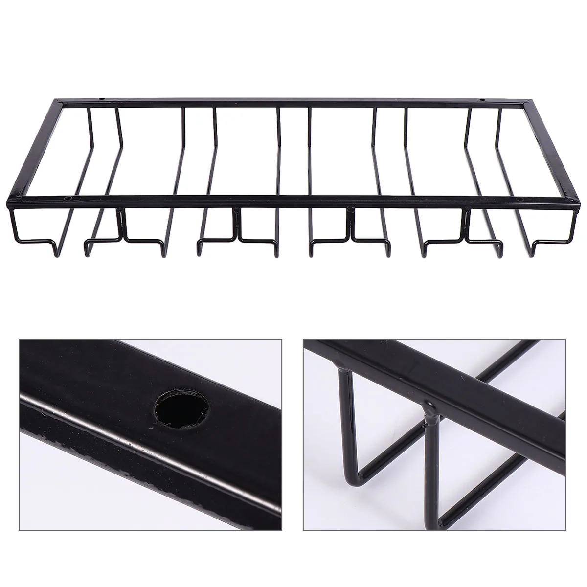 

5-Slot Rack Home Bar Storage Stand Glass Cup Holder Goblet Holder Gift Organizer Decorative Black