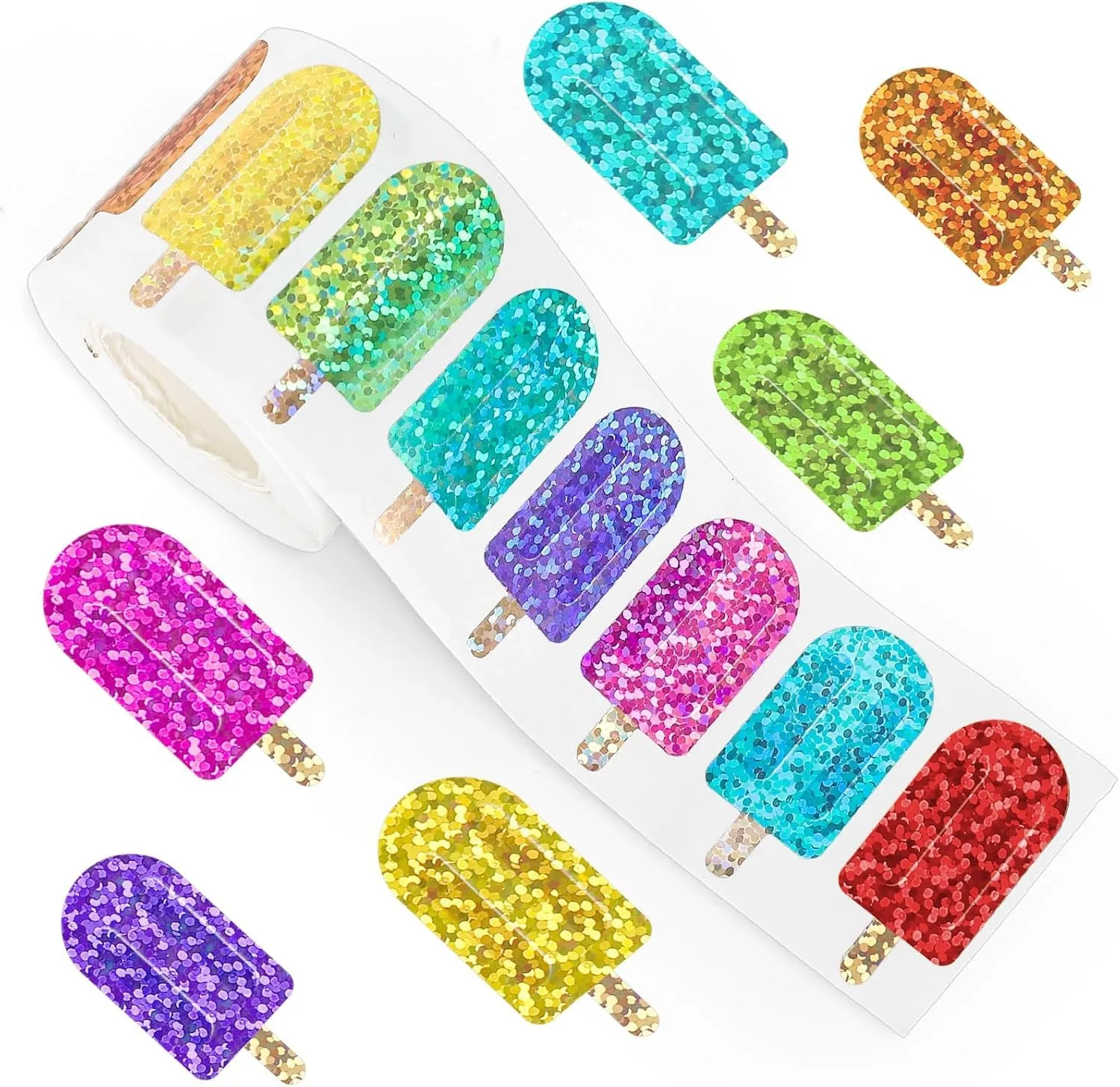 Popsicle Pattern Summer Atmosphere Drink Decoration Stickers Party Atmosphere Decoration Stickers Perfect for Party Decoration Gift Card Boxes Party Gift Decoration Stickers