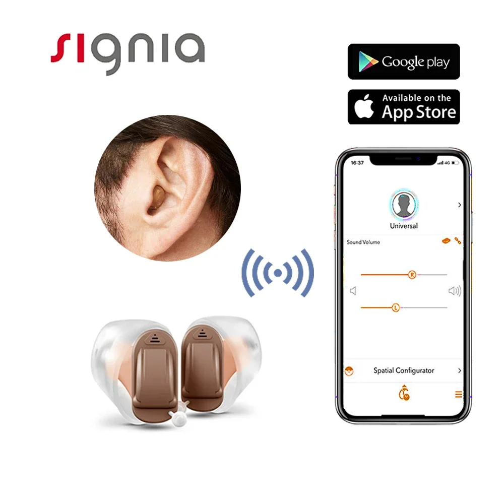 signia 8 Channels Digital Invisible CIC Hearing Aid RUN Clic