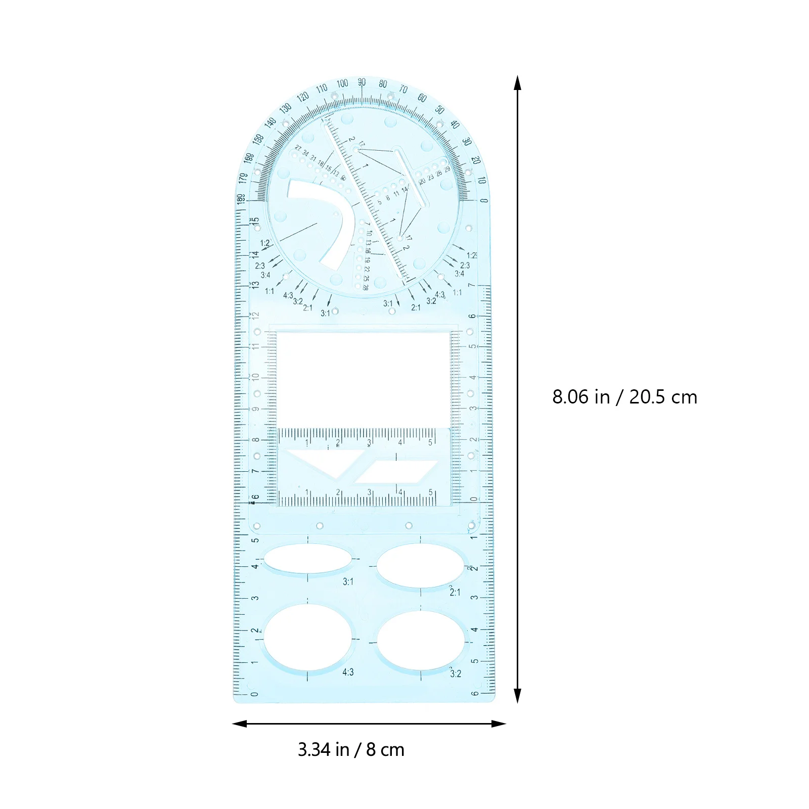 Drawing Template Rulers Plastic Geometric Ruler For School Students Multifunctional Measuring Draft Tool Geometry Math
